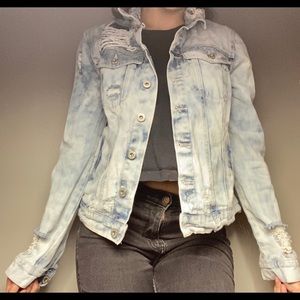 Light Washed Ripped Jean Jacket